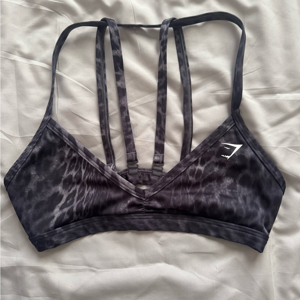 Gymshark Black Patterned Sports Bra